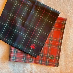 Two (2) Brooks Brothers Plaid Pocket Squares